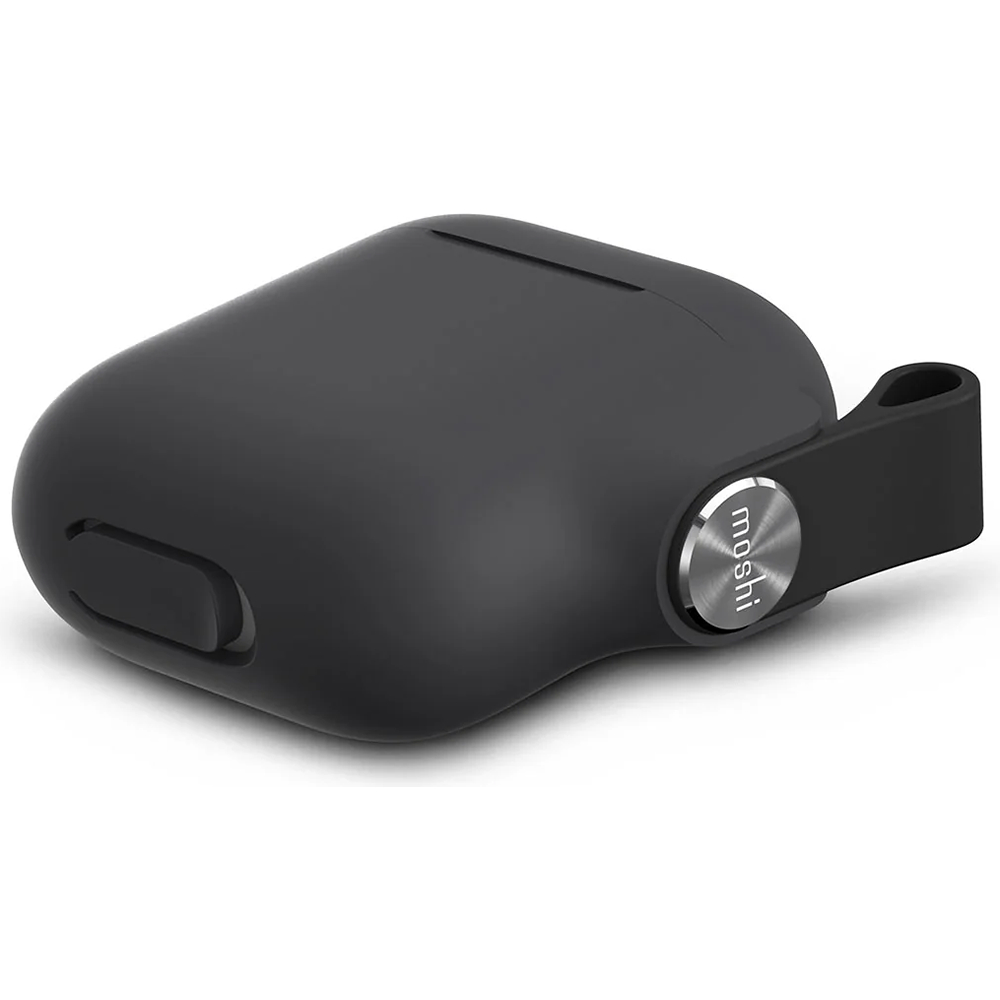 Чехол Moshi Pebbo для AirPods (1st and 2nd Gen). Материал силикон. Цвет: черный.